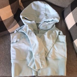 Light blue zip up coat